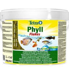 Tetra Phyll Flakes 10 л Корм для всех видов рыб хлопья